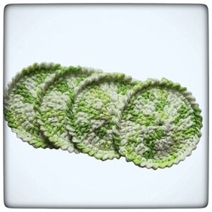 Eco-Friendly Cotton Reusable Face Scrubby Set of 4-Mixed Lime Green